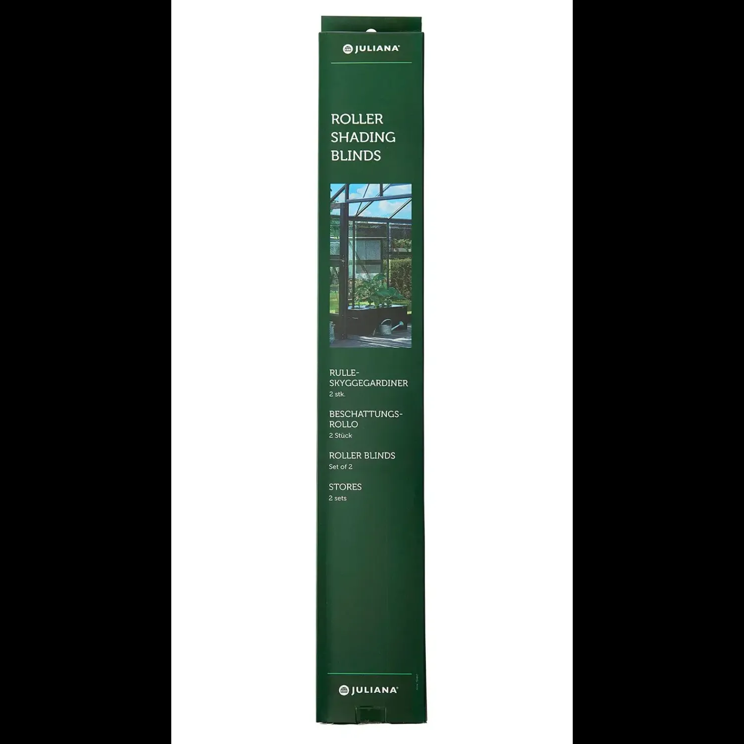 Juliana drivhus rullegardin sort 67,5x200 cm - 2 stk.