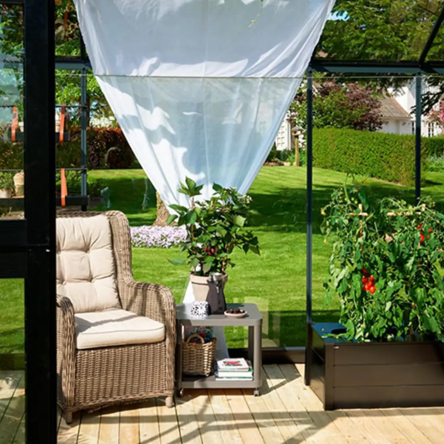 Juliana drivhus rullegardin sort 67,5x200 cm - 2 stk.