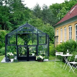 Juliana Store Drivhuse Over 10 M²^Premium 13,0 m² drivhus antracit/sort med 3mm hærdet glas