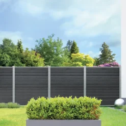 Komposithegn^Kirkedal galvaniseret komposithegn forlængersæt 90 cm 25 mm fer/not, sort