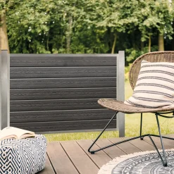 Komposithegn^Kirkedal galvaniseret komposithegn startsæt 90 cm 25 mm fer/not, sort