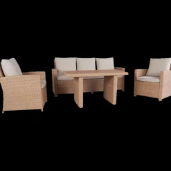 Langø sofasæt m/hynder natur