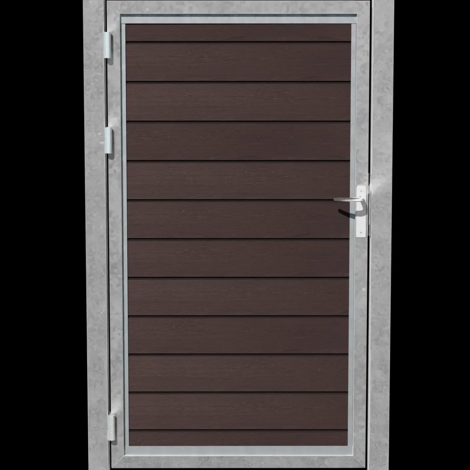 Best Låge med beklædning Livø Prime T180 V-profil MatUmber Galv. stolpe Låsekasse u.