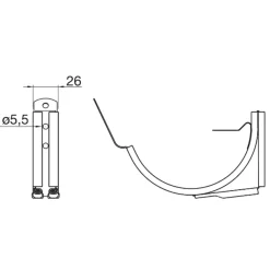 Ståltagrender^Lindab Rainline justerbart konsoljern SKK 045 125 mm