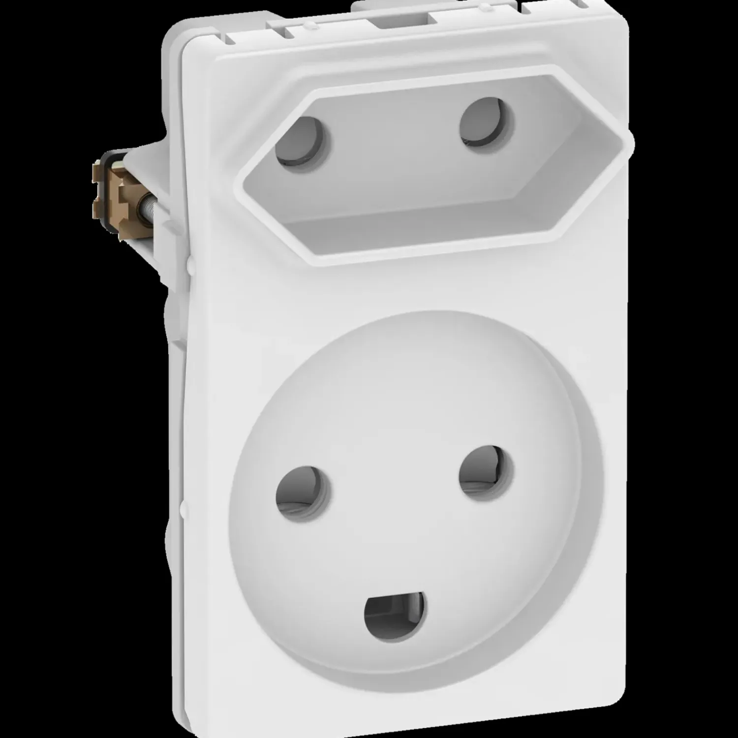 LK Lauritz Knudsen Stikkontakter Og Afbrydere^LK Fuga kombi stikkontakt m/jord 1 1/2 modul hvid