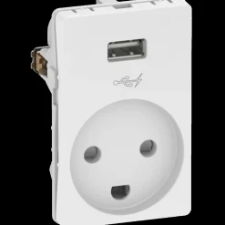 LK Lauritz Knudsen Stikkontakter Og Afbrydere^LK Fuga stikkontakt m/USB-lader hvid