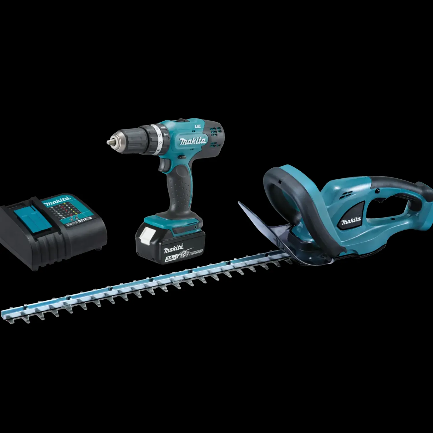 Makita Hækkeklippere|Bore- Og Skruemaskiner^DLX2113S Kombo-kit akku skruemaskine / hækkeklipper LXT 18V 3,0 Ah