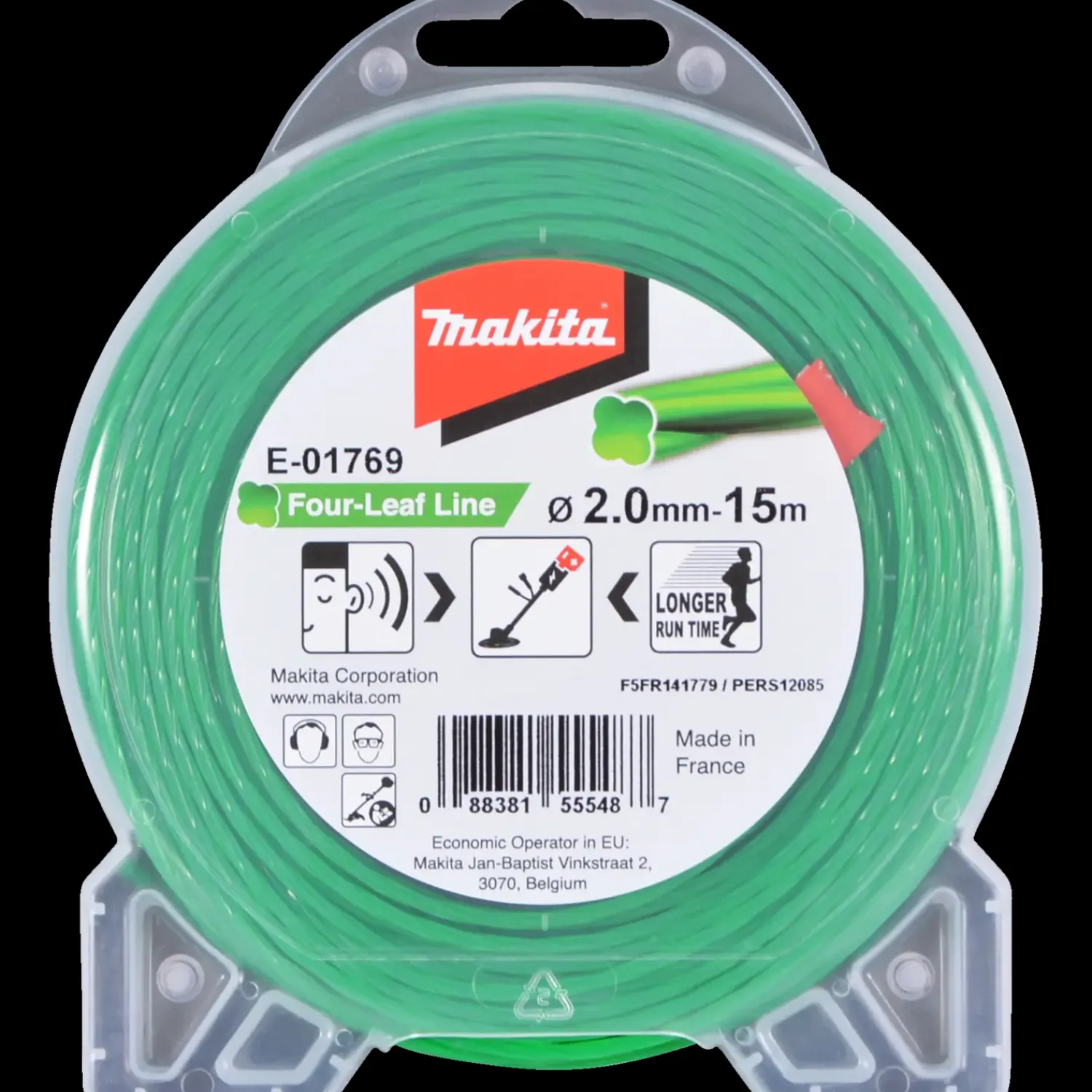 Makita Græstrimmere^E-01769 four-leaf nylontråd 2,0-15 m grøn