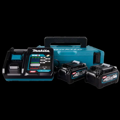 Sale Makita 191J97-1 batteripakke 40V XGT 2x4.0 Ah batterier inkl. lader og kuffert