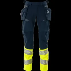Mascot Arbejdsbukser^Accelerate Safe bukser med hængelommer mørk marine/hi-vis gul str. 82C52