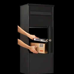 ME|FA Postkasser^pakkepostkasse Oak m/montagestænger (480) sort struktur 380x1035 mm.