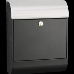 ME|FA Postkasser^postkasse Pearl (872) sort struktur/rustfri stål klap