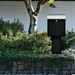 ME|FA Postkasser^postkasse Pearl (872) sort struktur/rustfri stål klap