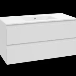 Best Mikelo vaskeskab med porcelænsvask, hvid mat - 60 cm