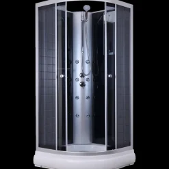 Brusedøre Og Brusevægge^Milobad brusekabine rondo med massagedyser 90x90 cm hvid/grå