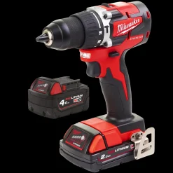 Milwaukee Bore- Og Skruemaskiner^M18 CBLPD-422C 18V slagboremaskine 1x4.0 + 1x2.0 Ah inkl. kuffert