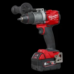 Discount Milwaukee M18 FDP2-502X 18V Fuel slagboremaskine 2x5.0 Ah batterier og lader