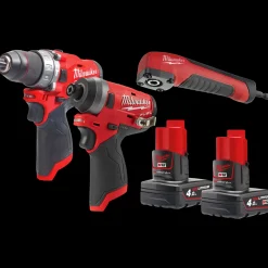 Outlet Milwaukee M12 FPP2A 402X slagboremaskine og slagskruemaskine Powerpack