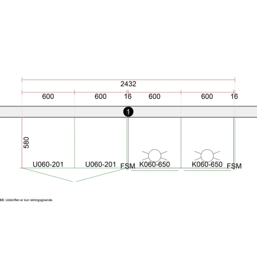Bryggers^Multi-Living Pisa bryggers 2432 mm