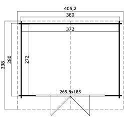 Nils hytte med dobbeltdør og vinduer, 10,12 m²