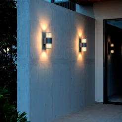 Discount Nordlux Aludra dobbelt udendørs  væglampe seaside antracit