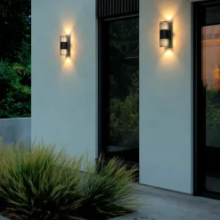 Nordlux Aludra dobbelt udendørs væglampe Seaside sort