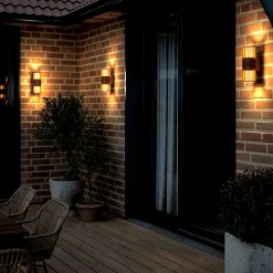 Udendørs Væglamper^Nordlux Aludra dobbelt udendørs  Seaside metallisk brun