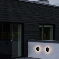 Online Nordlux Artego rund udendørs væglampe sort