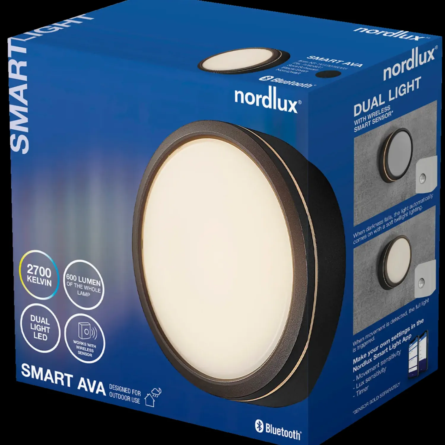 Outlet Nordlux Ava udendørs LED væglampe plafond sort