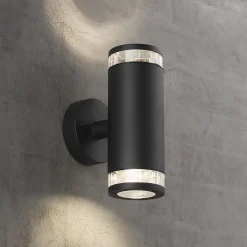 Nordlux Udendørs Væglamper^Birk udendørs dobbelt væglampe sort