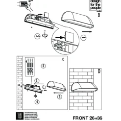 Online Nordlux Front 26 udendørs LED væglampe sort