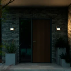 Nordlux Oliver udendørs firkantet væglampe sort