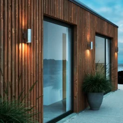 Clearance Nordlux Tin Maxi double udendørs væglampe galvaniseret stål