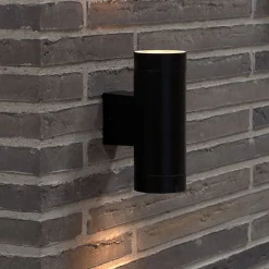 Discount Nordlux Tin Maxi Sensor udendørs væglampe 2 lyskilder sort