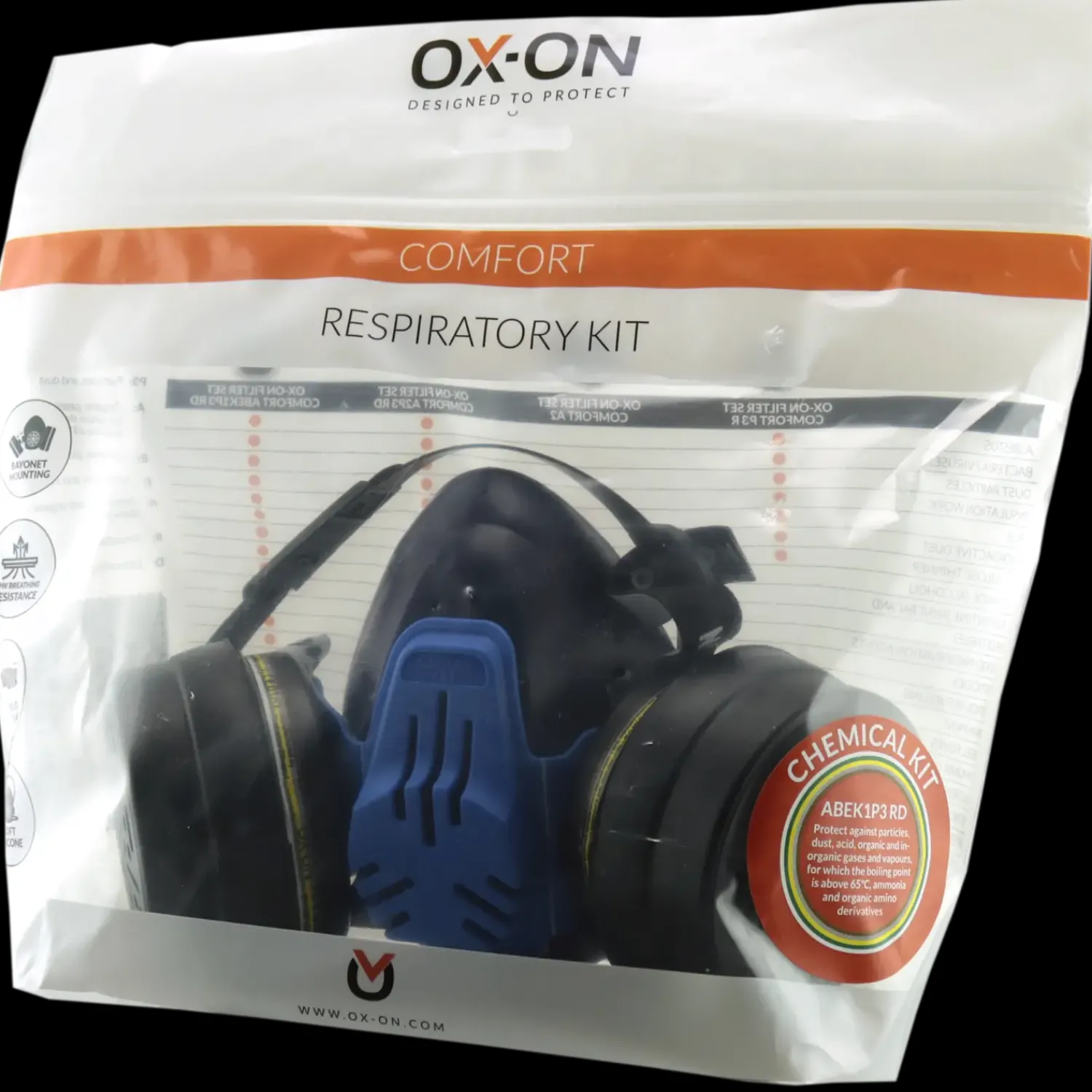 OX-ON Støvmasker Og Åndedrætsværn^respiratory kit chemical comfort ABEK1P3 R