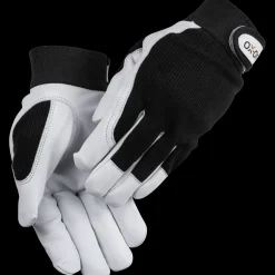 Online OX-ON Worker Basic 2004 gedeskindshandske sort/hvid str. CE 11