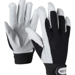 OX-ON Arbejdshandsker^Worker Basic 2004 gedeskindshandske sort/hvid str. CE 11