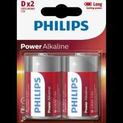 Clearance Philips Alkaline LR20 batteri 2 stk.