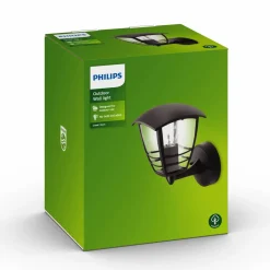 Philips Udendørs Væglamper^Creek udendørs væglampe med opad lys sort