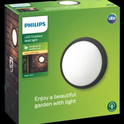 Philips Udendørs Væglamper^Eagle udendørs væglampe sort
