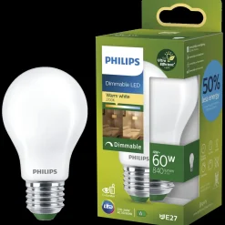 Philips E27 Pærer^filament pære E27 60W hvid mat