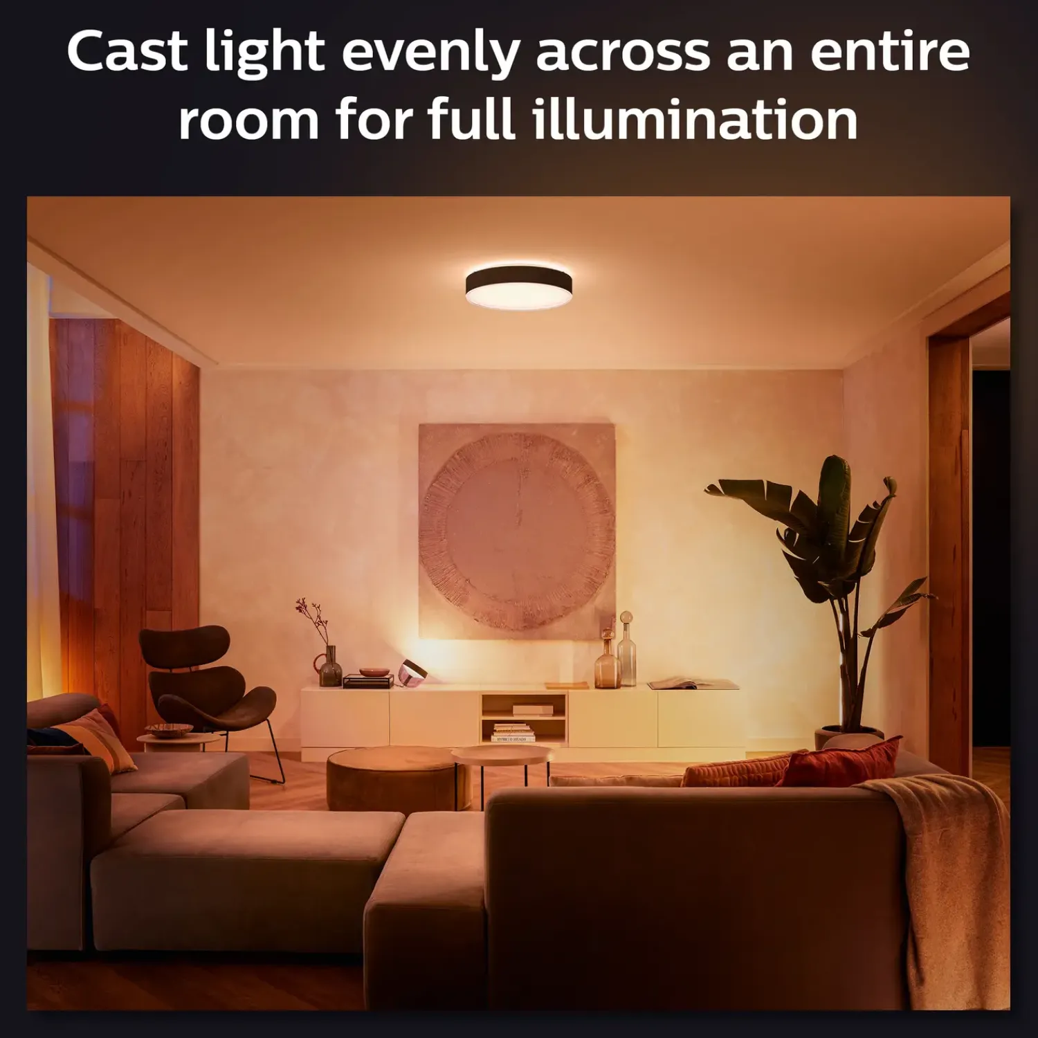 Outlet Philips Hue Enrave XL plafond Ø55,1 cm 48W sort