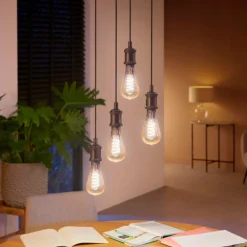 Outlet Philips Hue LED edison pære E27 7W ST72 filament hvid ambiente