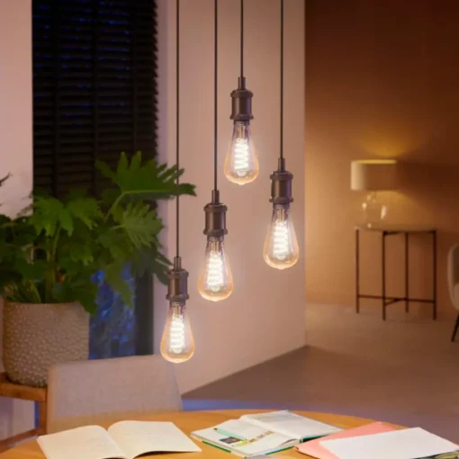 Outlet Philips Hue LED edison pære E27 7W ST72 filament hvid ambiente