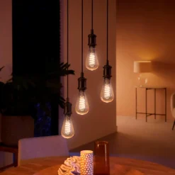 Outlet Philips Hue LED edison pære E27 7W ST72 filament hvid ambiente