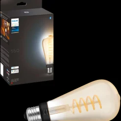 Philips Hue Diverse Led-Pærer^LED edison pære E27 7W ST72 filament hvid ambiente
