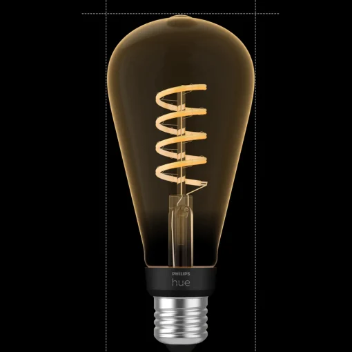 Philips Hue Diverse Led-Pærer^LED edison pære E27 7W ST72 filament hvid ambiente