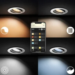 Indbygningsspots^Philips Hue Milliskin indbygningsspot rund GU10 LED