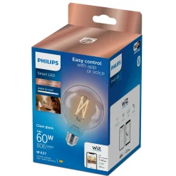 Outlet Philips Smart Wiz white LED pære E27 6,7W globe klar