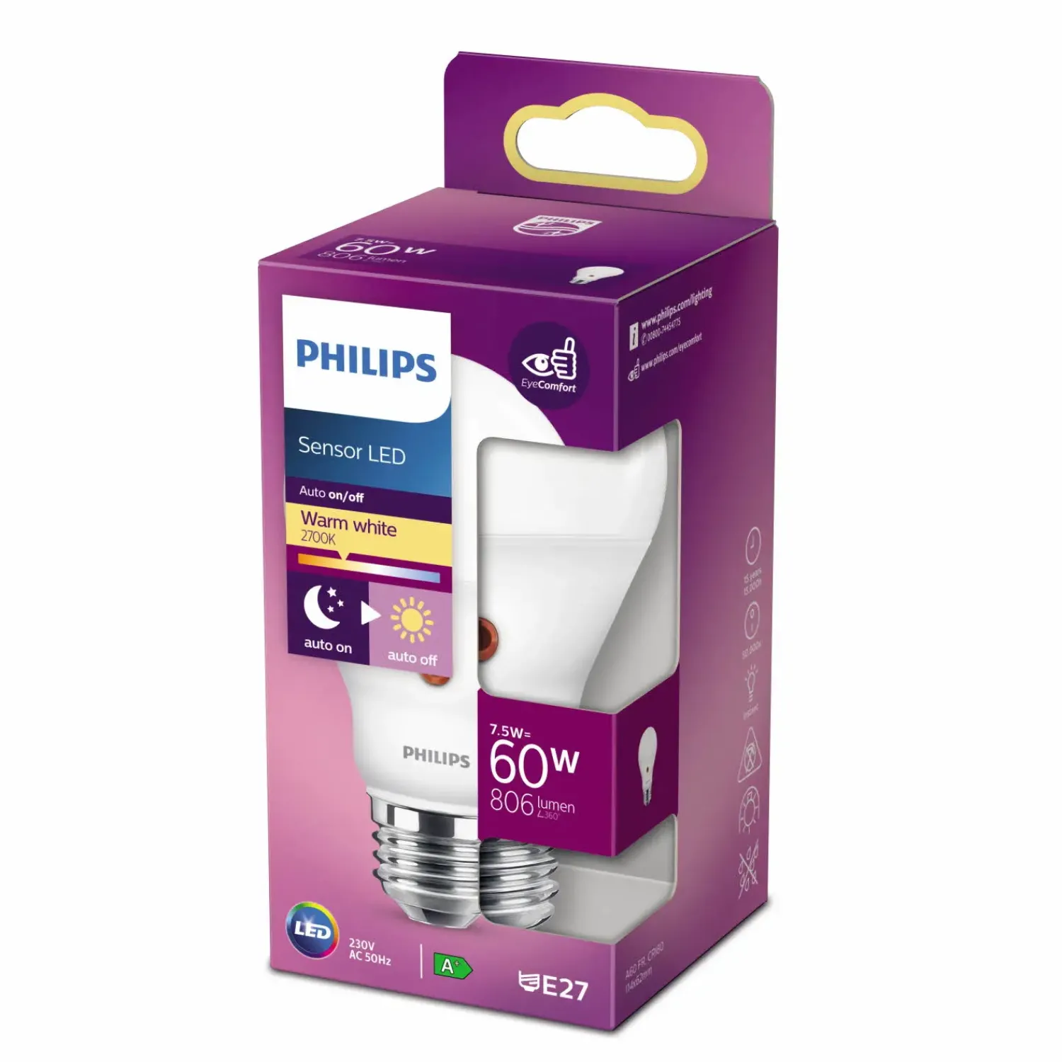 Philips E27 Pærer^Special LED pære E27 60W mat